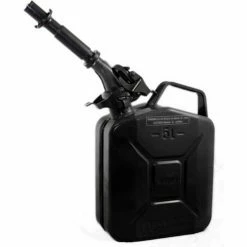 Wavian Jerry Can w/Spout & Spout Adapter, Black, 5 Liter/1.32 Gallon Capacity - 3027
