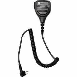 Motorola Solutions Motorola Remote Speaker Microphone with Ear Jack, Coiled Cord and Swivel Clothing Clip