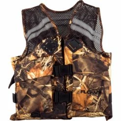Flowt 40627-L/XL Fishing Vest, Mesh, Camo, Large/X-Large