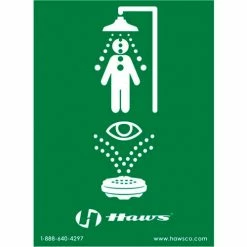 Haws SP178 Emergency Shower/Eyewash Sign, 8" x 10-3/4"